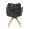HC-D7188 BK4 - Stolička jedálenská, otočný mechanizmus 360 °, taštičkové pružiny v sedáku, čierna látka, noha masív dub