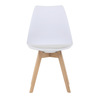 CT-X7056 WT - Stolička jedálenská, biela plastová škrupina, sedák biela látka, masív prírodný buk