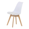 CT-X7056 WT - Stolička jedálenská, biela plastová škrupina, sedák biela látka, masív prírodný buk