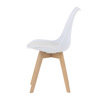 CT-X7056 WT - Stolička jedálenská, biela plastová škrupina, sedák biela látka, masív prírodný buk