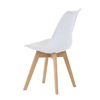 CT-X7056 WT - Stolička jedálenská, biela plastová škrupina, sedák biela látka, masív prírodný buk