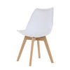 CT-X7056 WT - Stolička jedálenská, biela plastová škrupina, sedák biela látka, masív prírodný buk