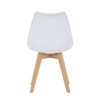 CT-X7056 WT - Stolička jedálenská, biela plastová škrupina, sedák biela látka, masív prírodný buk