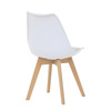 CT-X7056 WT - Stolička jedálenská, biela plastová škrupina, sedák biela látka, masív prírodný buk