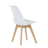 CT-X7056 WT - Stolička jedálenská, biela plastová škrupina, sedák biela látka, masív prírodný buk
