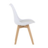 CT-X7056 WT - Stolička jedálenská, biela plastová škrupina, sedák biela látka, masív prírodný buk