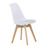 CT-X7056 WT - Stolička jedálenská, biela plastová škrupina, sedák biela látka, masív prírodný buk
