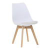 CT-X7056 WT - Stolička jedálenská, biela plastová škrupina, sedák biela látka, masív prírodný buk