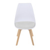 CT-X7056 WT - Stolička jedálenská, biela plastová škrupina, sedák biela látka, masív prírodný buk