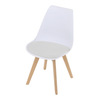 CT-X7056 WT - Stolička jedálenská, biela plastová škrupina, sedák biela látka, masív prírodný buk