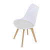 CT-X7056 WT - Stolička jedálenská, biela plastová škrupina, sedák biela látka, masív prírodný buk