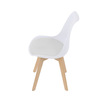 CT-X7056 WT - Stolička jedálenská, biela plastová škrupina, sedák biela látka, masív prírodný buk
