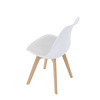 CT-X7056 WT - Stolička jedálenská, biela plastová škrupina, sedák biela látka, masív prírodný buk