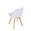 CT-X7056 WT - Stolička jedálenská, biela plastová škrupina, sedák biela látka, masív prírodný buk