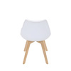 CT-X7056 WT - Stolička jedálenská, biela plastová škrupina, sedák biela látka, masív prírodný buk