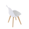 CT-X7056 WT - Stolička jedálenská, biela plastová škrupina, sedák biela látka, masív prírodný buk