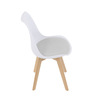 CT-X7056 WT - Stolička jedálenská, biela plastová škrupina, sedák biela látka, masív prírodný buk