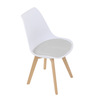 CT-X7056 WT - Stolička jedálenská, biela plastová škrupina, sedák biela látka, masív prírodný buk