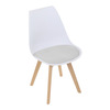 CT-X7056 WT - Stolička jedálenská, biela plastová škrupina, sedák biela látka, masív prírodný buk