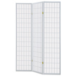 EF-E803 WT - Paraván drevený 3 dielny, masív smrek, biela netkaná textília, biely matný lak