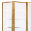 EF-E804 NAT - Paraván drevený 4 dielny, masív smrek, biela netkaná textília, prírodný odtieň
