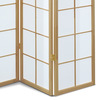EF-E804 NAT - Paraván drevený 4 dielny, masív smrek, biela netkaná textília, prírodný odtieň