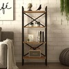 BRITON regál, farba borovice + čierny kov