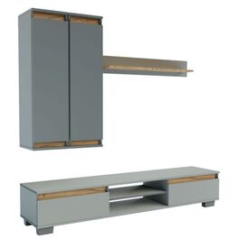 Obývacia stena OHIO šedá činčila/dub kraft zlatý