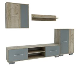 Obývacia stena ZETA dub kraft sivý/sivá činčila