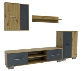 Obývacia stena ZETA dub artisan/grafit sivý