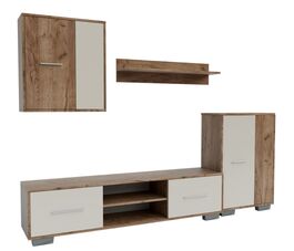 Obývacia stena ZETA dub kraft tabaco/satin