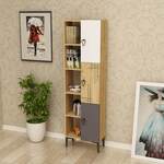 KODIAK regál na nožičkách, biela / dub / antracit / orech