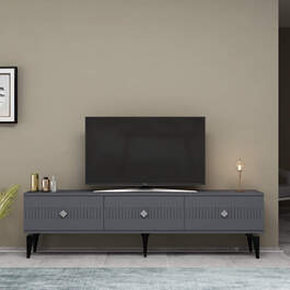 ANGON TV stolík na nožičkách, antracit / strieborná