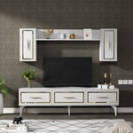 FROST obývacia stena, biela / zlatá