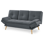 ASB-4720 GREY2 - Rozkladacia pohovka click-clack, 3-miestna, držiak nápojov, poťah tmavo šedá látka, nohy masív buk