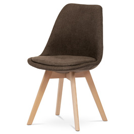 CT-751 BR2 - Stolička jedálenská, hnedá látka, nohy bukové drevo