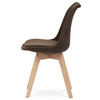 CT-751 BR2 - Stolička jedálenská, hnedá látka, nohy bukové drevo