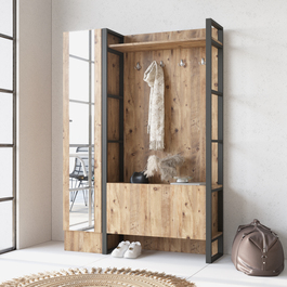 BANDERAS predsieňová stena so zrkadlom, borovica