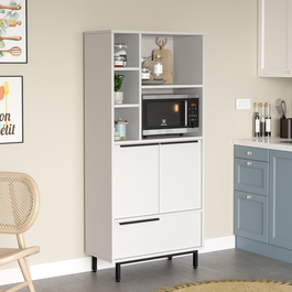 VERACRUZ vysoká skrinka na mikrovlnku, biela