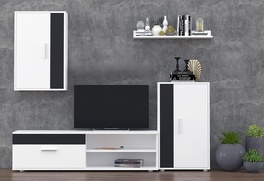 Obývacia zostava HYDRA farba biela/čierna