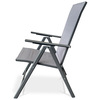 AZC-S1116 GREY - Stolička záhradná, nastaviteľný sklon, šedý textilný, šedá kovová konštrukcia