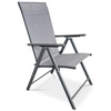AZC-S1116 GREY - Stolička záhradná, nastaviteľný sklon, šedý textilný, šedá kovová konštrukcia