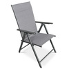 AZC-S1116 GREY - Stolička záhradná, nastaviteľný sklon, šedý textilný, šedá kovová konštrukcia