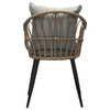 AZ-F1406 NAT - Stolička záhradná,kov,umelý ratan, látka sivá