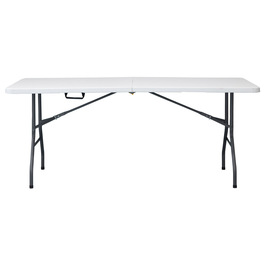 AZ-K1002 WT - Stôl campingový biely 180x70, skladací, s madlom pre ľahké prenášanie