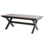 AZT-G1920 GREY - Stôl záhradný rozkladací, keramická doska v dekore dub 200+60x100x77 cm, hliníková konštrukcia