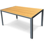 AZT-S1215 OAK - Stôl záhradný 150x90x73, doska polywood v dekore duba, šedá kovová konštrukcia