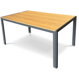 AZT-S1215 OAK - Stôl záhradný 150x90x73, doska polywood v dekore duba, šedá kovová konštrukcia