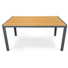 AZT-S1215 OAK - Stôl záhradný 150x90x73, doska polywood v dekore duba, šedá kovová konštrukcia