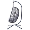AZ-V1289 GREY - Záhradné závesné kreslo, výplet antracit umelý ratan, poťah šedá látka